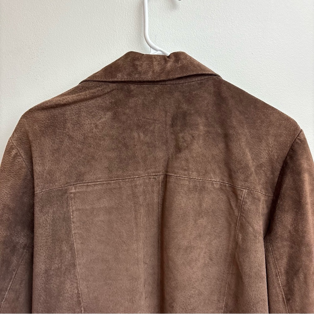 Vintage Fitted Leather Suede Sonoma Jacket Womens XL With Stitching Detail Brown - Picture 9 of 15